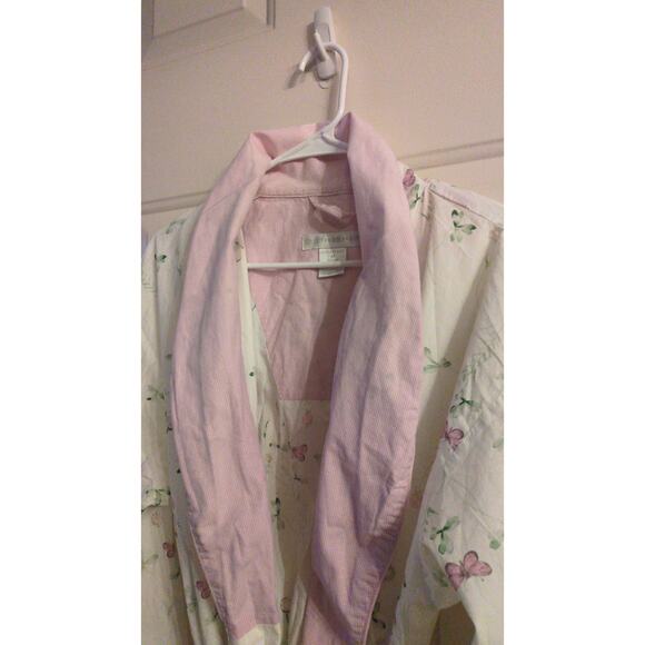 Crabtree & Evelyn Womens Butterfly Floral Robe, Pockets, Cottage Garden Fairy - Picture 3 of 6